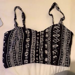Black and White Tribal cropped top